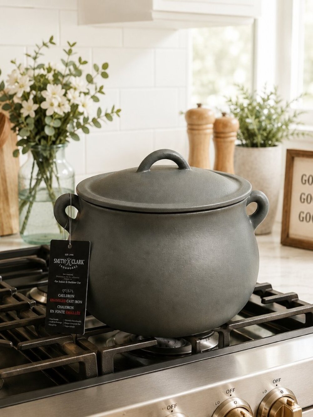 4qt Smith and Clark Halloween Cast Iron Sage Green Very Rare Exclusive